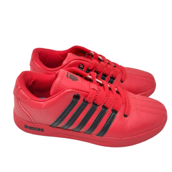 K-Swiss Other - K Swiss Varsity Low Red Black Stripe Sneakers 5.5